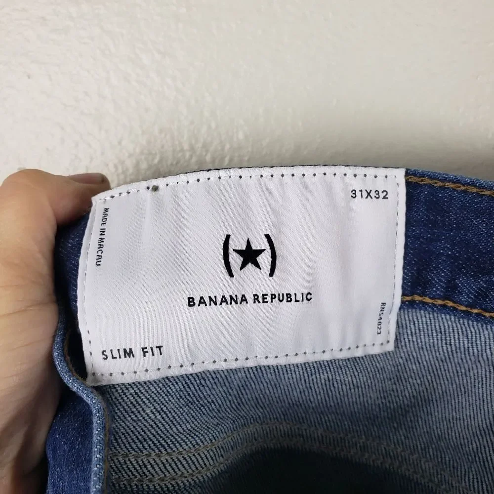 Men's Banana Republic Blue Denim Slim Fit Jeans Size 31X32
